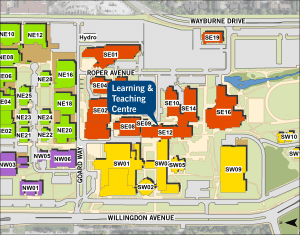 BCIT map of the Burnaby campus.