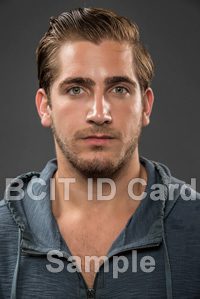 BCIT id card sample photo of a man