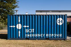 Blue BCIT Emergency Response depot.