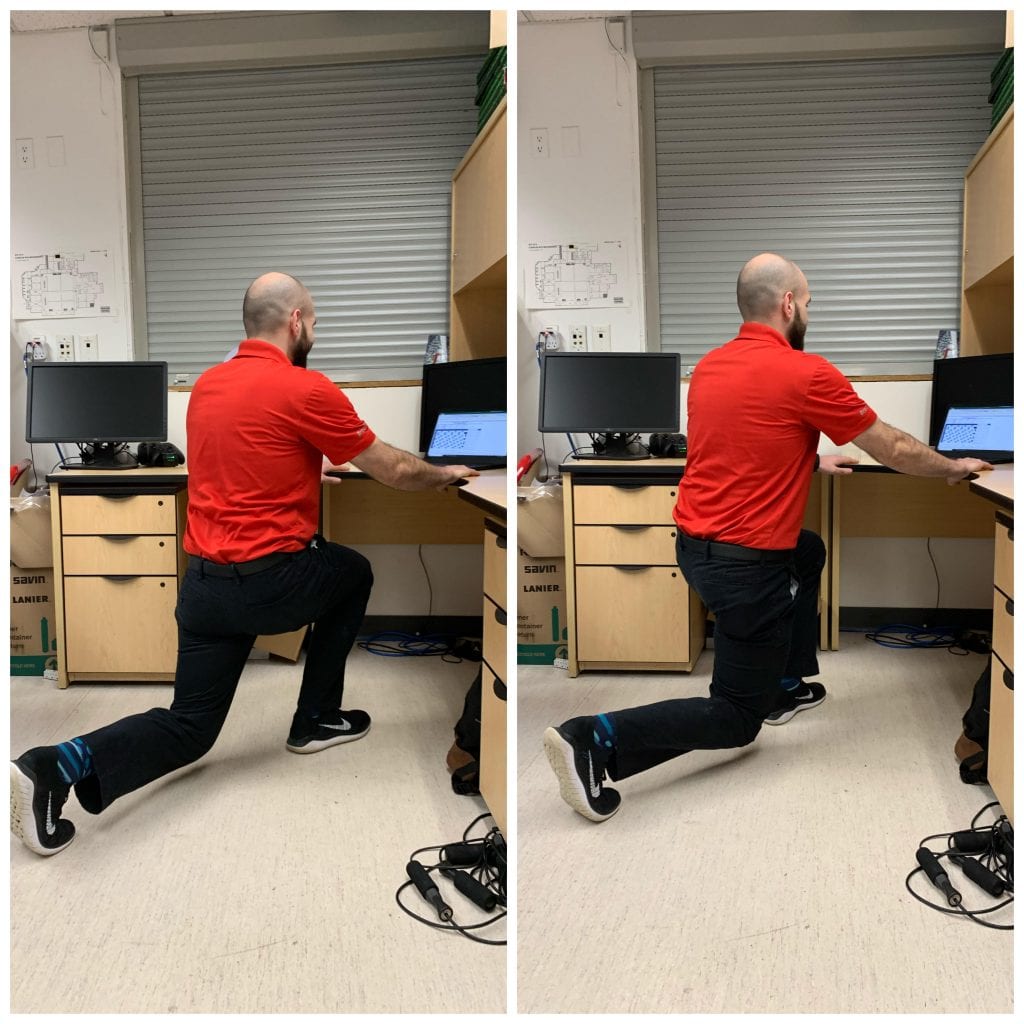 man doing reverse lunges