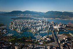 aerial view of Vancouver.
