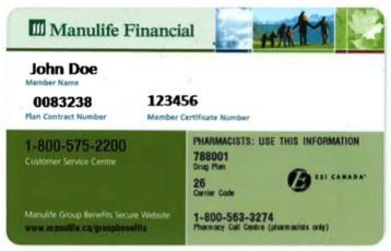 example of a Manulife card.