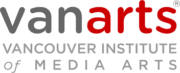 VanArts logo grey and red font on white background.