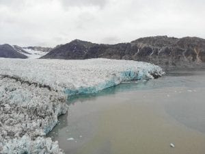 Glacier along waterway