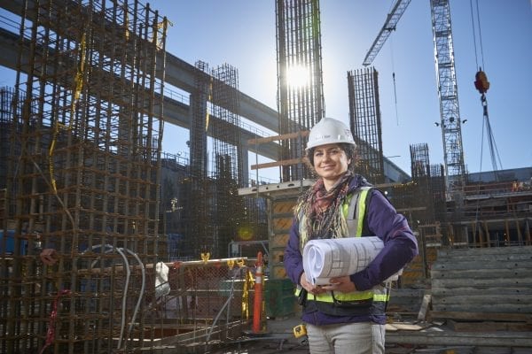 woman in construction site