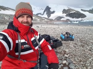 Selfie of Eric Saczuk on beach in Cierva Cove