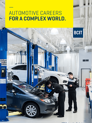 Cover of the downloadable BCIT Automotive Technician program brochure.