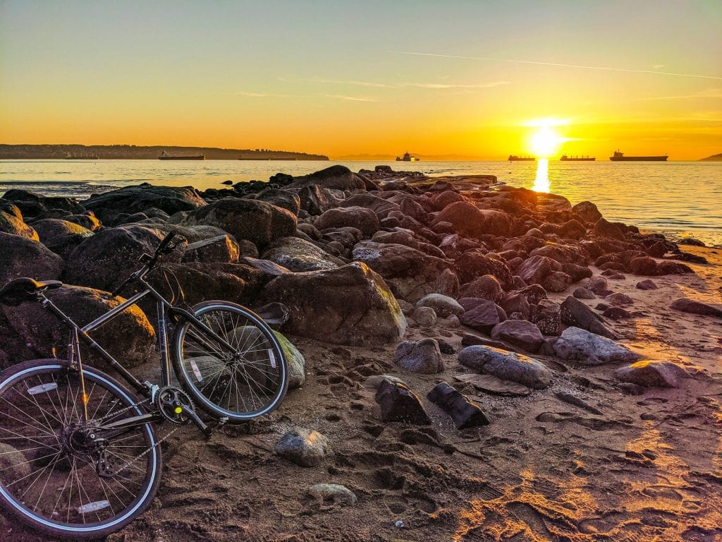 Bicycle parked at beach