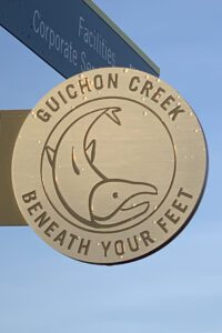 Guichon Creek beneath your feet sign.