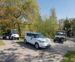 3 vehicles on BCIT campus