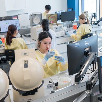 Students in the BCIT Medical Laboratory class