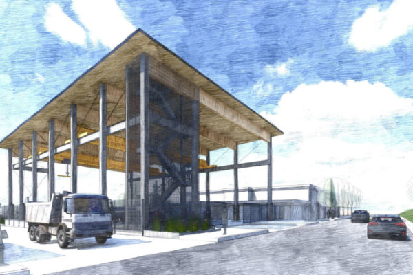 Rendering of BCIT Gantry Pavilion: Urban Arts Architects